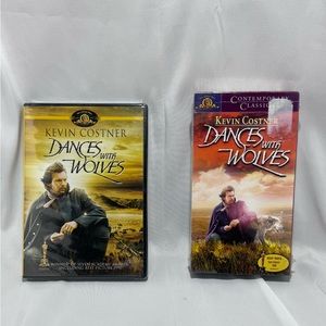 DANCES WITH WOLVES VHS & DVD “ BOTH NEW SEALED” KEVIN COSTNER. 1990 &‎ 2006 COPY